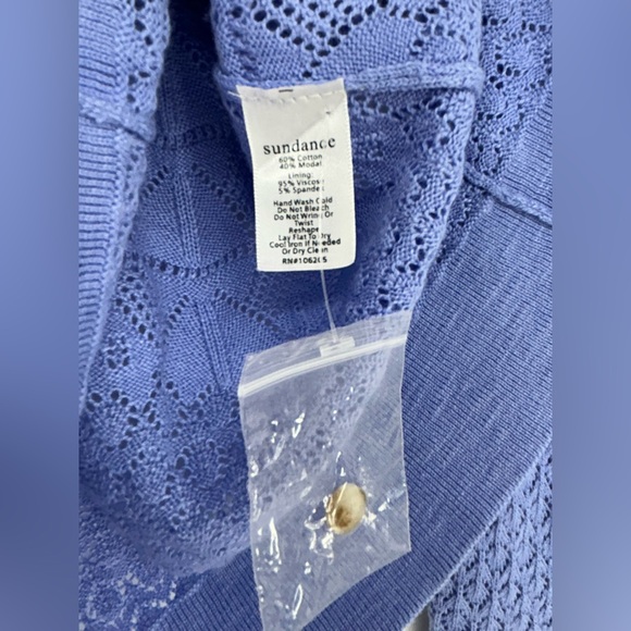 Sundance Long Sleeve Henley Devon Knit Top In Periwinkle- Size Large "NWOT" - Picture 4 of 8